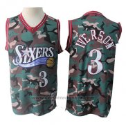 Maglia Philadelphia 76ers Allen Iverson #3 Camuffamento 1996-97 Verde