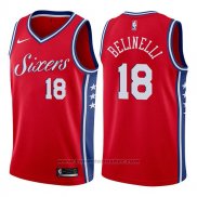 Maglia Philadelphia 76ers Marco Belinelli #18 Statement 2017-18 Rosso