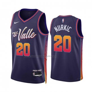 Maglia Phoenix Suns Jusuf Nurkic #20 Citta 2023-24 Viola