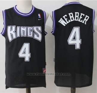 Maglia Sacramento Kings Chris Webber #4 Retro Nero