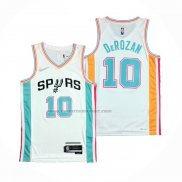 Maglia San Antonio Spurs DeMar DeRozan NO 10 Citta 2021-22 Bianco