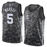 Maglia San Antonio Spurs Dejounte Murray #5 Citta 2018 Grigio