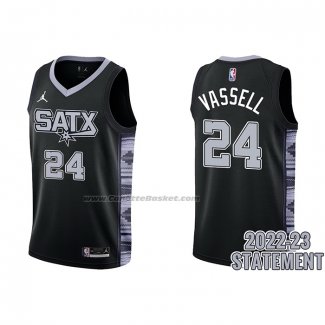 Maglia San Antonio Spurs Devin Vassell #24 Statement 2022-23 Nero