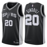 Maglia San Antonio Spurs Manu Ginobili #20 Icon 2017-18 Nero