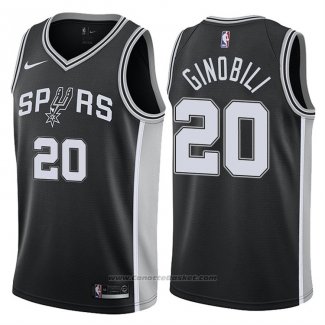 Maglia San Antonio Spurs Manu Ginobili #20 Icon 2017-18 Nero