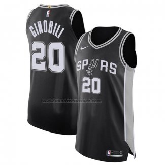 Maglia San Antonio Spurs Manu Ginobili #20 Icon Autentico Nero