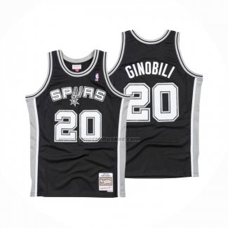 Maglia San Antonio Spurs Manu Ginobili No 20 Mitchell & Ness 2002-03 Nero