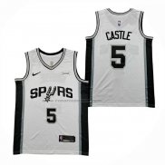 Maglia San Antonio Spurs Stephon Castle No 5 Association 2025-26 Bianco