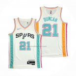 Maglia San Antonio Spurs Tim Duncan NO 21 Citta 2021-22 Bianco