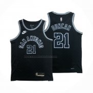 Maglia San Antonio Spurs Tim Duncan #21 Statement 2022-23 Nero