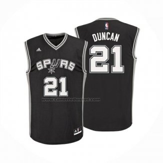 Maglia San Antonio Spurs Tim Duncan No 21 Icon Nero