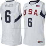 Maglia USA 2008 LeBron James #6 Bianco