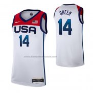 Maglia USA 2021 Draymond Green NO 14 Bianco