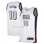 Maglia USA 2024 Jayson Tatum #10 Bianco