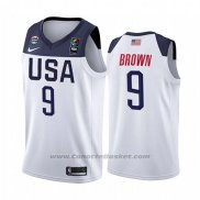 Maglia Usa Jaylen Brown #9 2019 FIBA Basketball World Cup Bianco