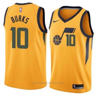 Maglia Utah Jazz Alec Burks #10 Statement 2018 Giallo