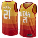 Maglia Utah Jazz Erik Mccree #21 Citta 2018 Giallo