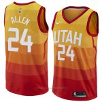 Maglia Utah Jazz Grigioson Allen #24 Citta 2017-18 Giallo