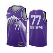 Maglia Utah Jazz Omer Yurtseven #77 Citta 2023-24 Viola