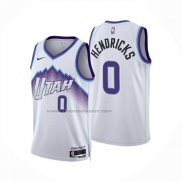 Maglia Utah Jazz Taylor Hendricks No 0 Association 2025-26 Bianco