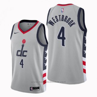 Maglia Washington Wizards Russell Westbrook #4 Citta 2020-21 Grigio