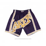 Pantaloncini Los Angeles Lakers Mitchell & Ness Big Face Giallo Viola