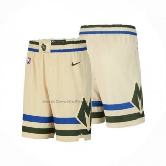 Pantaloncini Milwaukee Bucks Citta 2025-26 Crema