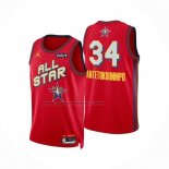 Maglia All Star 2025 Milwaukee Bucks Giannis Antetokounmpo No 34 Rosso
