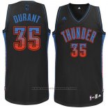 Maglia Ambiente Oklahoma City Thunder Kevin Durant #35 2015 Nero