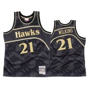 Maglia Atlanta Hawks Dominique Wilkins #21 1986-87 Hardwood Classic Nero