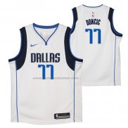 Maglia Bambino Dallas Mavericks Luka Doncic #77 Association Bianco