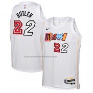 Maglia Bambino Miami Heat Jimmy Butler #22 Citta 2022-23 Bianco