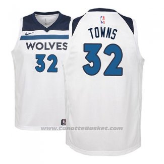 Maglia Bambino Minnesota Timberwolves Karl-anthony Towns #32 2017-18 Bianco