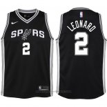 Maglia Bambino San Antonio Spurs Kawhi Leonard #2 2017-18 Nero