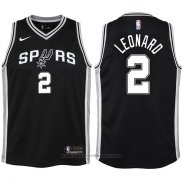 Maglia Bambino San Antonio Spurs Kawhi Leonard #2 2017-18 Nero