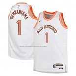 Maglia Bambino San Antonio Spurs Victor Wembanyama #1 Citta 2023-24 Bianco