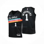 Maglia Bambino San Antonio Spurs Victor Wembanyama No 1 Citta 2025-26 Nero