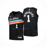 Maglia Bambino San Antonio Spurs Victor Wembanyama No 1 Citta 2025-26 Nero