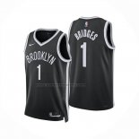 Maglia Brooklyn Nets Mikal Bridges No 1 Icon 2025-26 Nero