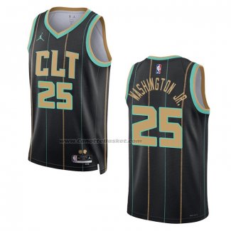 Maglia Charlotte Hornets P.J. Washington JR. #25 Citta 2022-23 Nero