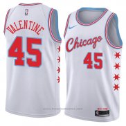 Maglia Chicago Bulls Denzel Valentine #45 Citta 2018 Bianco