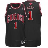 Maglia Chicago Bulls Derrick Rose #1 Throwback Nero