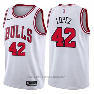 Maglia Chicago Bulls Robin Lopez #42 Association 2017-18 Bianco