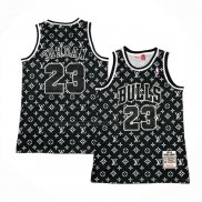 Maglia Chicago Bulls x Lv Michael Jordan #23 Mitchell & Ness 1997-98 Nero
