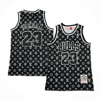 Maglia Chicago Bulls x Lv Michael Jordan #23 Mitchell & Ness 1997-98 Nero