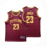 Maglia Cleveland Cavaliers Lebron James No 23 Rosso