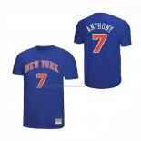 Maglia Corta Manga New York Knicks Carmelo Anthony No 7 Blu
