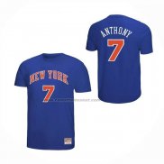 Maglia Corta Manga New York Knicks Carmelo Anthony No 7 Blu