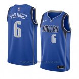 Maglia Dallas Mavericks Kristaps Porzingis #6 Icon 2018-19 Blu