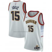 Maglia Denver Nuggets Nikola Jokic #15 Citta 2022-23 Bianco